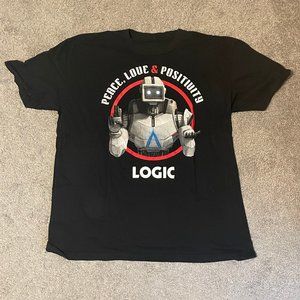 Rapper Logic Peace, Love, and Positivity Robot T-shirt